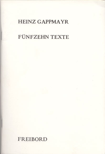 gappmayr fuenfzehn texte